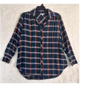 Knox Rose Womens Plaid Button Shirt XL Autumn Harvest Farm